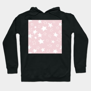 handpainted white stars over pink cotton candy background Hoodie